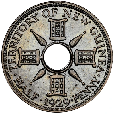 ½ Penny - George V back