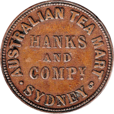 ½ Penny - Hanks and Compy. Sydney; New South Wales back