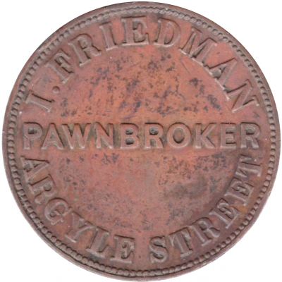 ½ Penny - I. Friedman Tasmania front