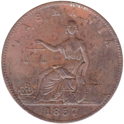 ½ Penny - I. Friedman Tasmania back