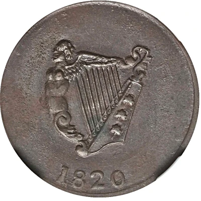 ½ Penny Imitation Bust and Harp back