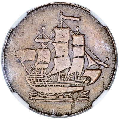 ½ Penny Imitation - Ships, Colonies and Commerce ND front