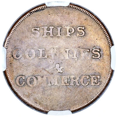 ½ Penny Imitation - Ships, Colonies and Commerce ND back