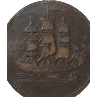 ½ Penny Imitation - Ships, Colonies and Commerce ND front