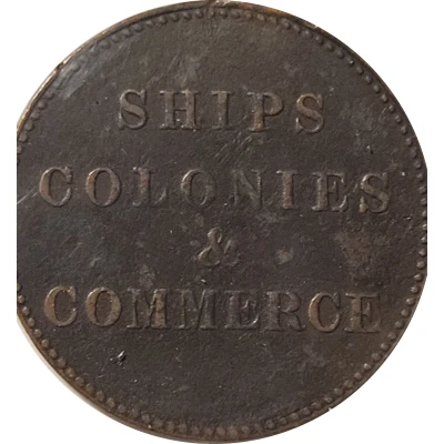 ½ Penny Imitation - Ships, Colonies and Commerce ND back