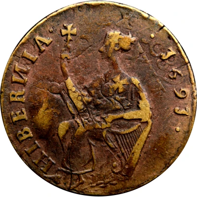 ½ Penny - James II Limerick Siege Coinage back