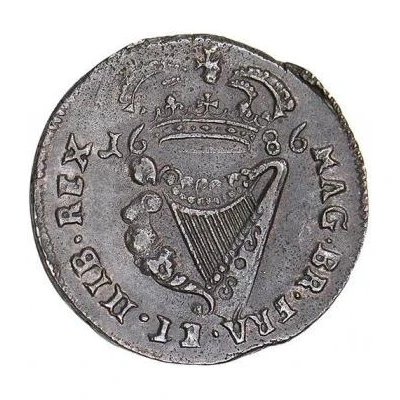 ½ Penny - James II back