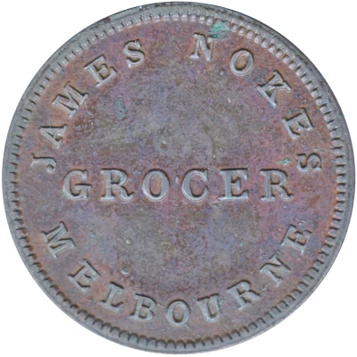 ½ Penny - James Noke Grocer Melbourne; Victoria front