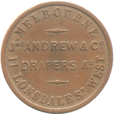 ½ Penny - Jno. Andrew and Co Melbourne;Victoria front