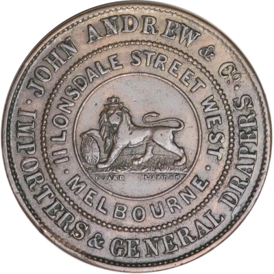 ½ Penny - John Andrew and Co. Melbourne: Victoria front