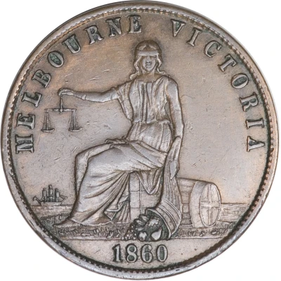 ½ Penny - John Andrew and Co. Melbourne: Victoria back