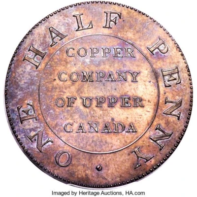 ½ Penny - King George III Copper Company of Upper Canada Pattern back