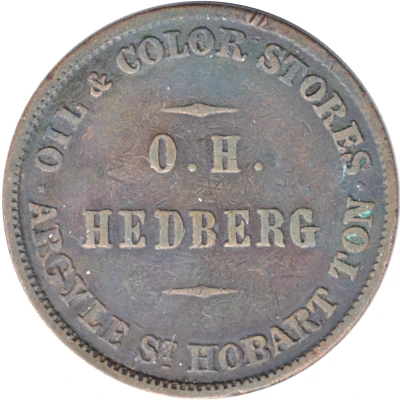 ½ Penny - O.H. Hedberg (Hobart Town; Tasmania) ND front