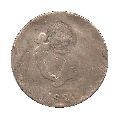 ½ Penny Original Bust and Harp back