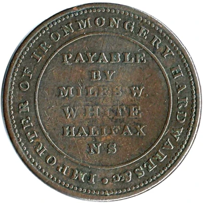 ½ Penny Payable by Miles W. White back