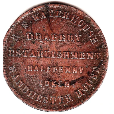 ½ Penny - R.S.Waterhouse Hobart; Tasmania ND back