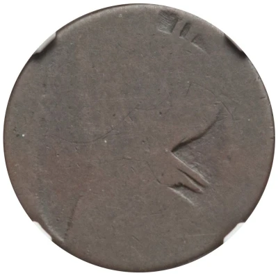 ½ Penny Regal Imitation - George III left, uniface ND front