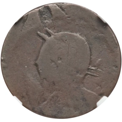 ½ Penny Regal Imitation - George III left, uniface ND front