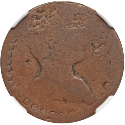 ½ Penny Regal Imitation - George III right, uniface ND front