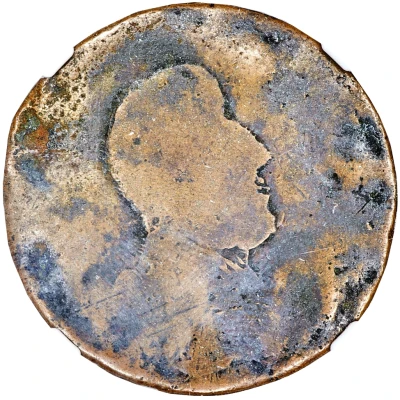 ½ Penny Regal Imitation - George III right, uniface ND front