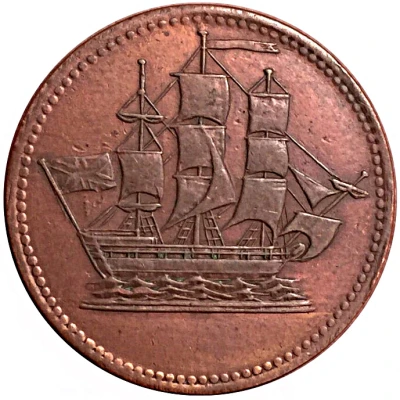 ½ Penny Ships colonies and commerce - Bar ampersand ND front