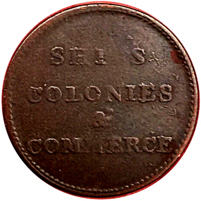 ½ Penny Ships, colonies and commerce - bust design ND back