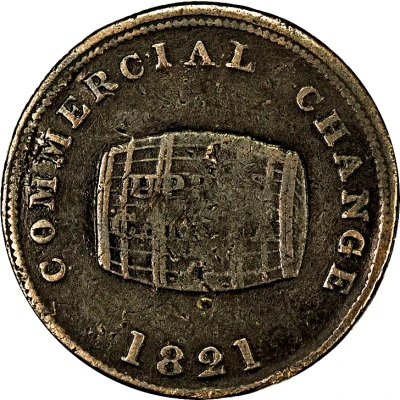 ½ Penny Sloop Token - Commercial Change, Cask back