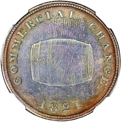 ½ Penny Sloop Token - Commercial Change, Cask back