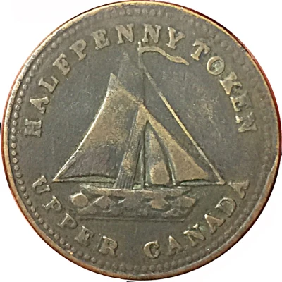 ½ Penny Sloop Token - Commercial Change - Tools front