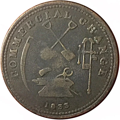 ½ Penny Sloop Token - Commercial Change - Tools back