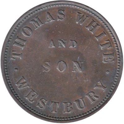 ½ Penny - Thomas White and Son Westbury; Tasmania front