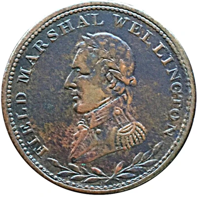 ½ Penny Token Field Marshal Wellington - Small legend letters ND front