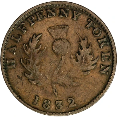 ½ Penny Token - George IV counterfeit back