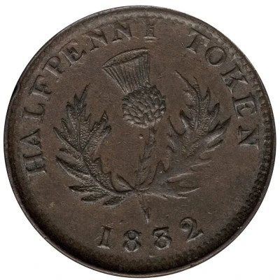 ½ Penny Token - George IV counterfeit back