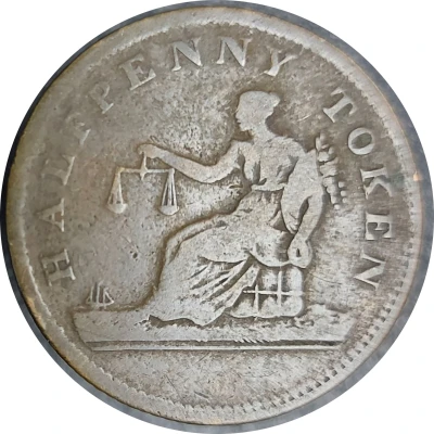 ½ Penny Token Nova Scotia and New Brunswick ND back