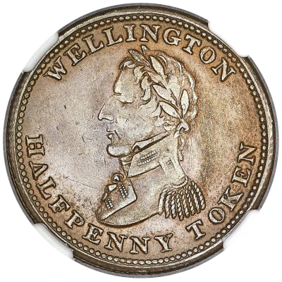 ½ Penny Token Wellington Token ND front