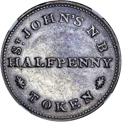 ½ Penny Token ND back