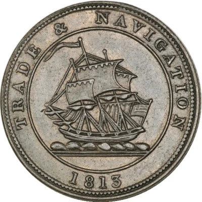 ½ Penny "Trade and Navigation" Token front