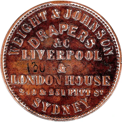 ½ Penny - Weight and Johnson Sydney; New South Wales ND back