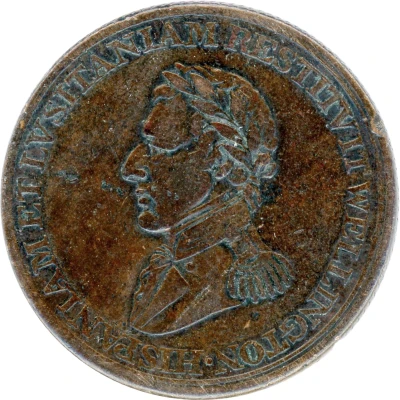 ½ Penny Wellington Peninsular token to Madrid front