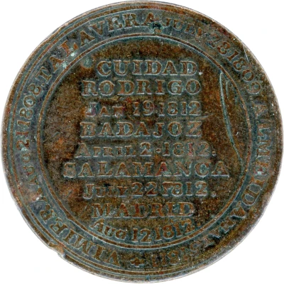 ½ Penny Wellington Peninsular token to Madrid back