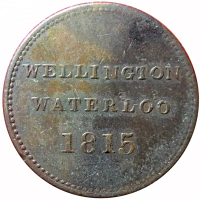 ½ Penny Wellington Waterloo - ship design back