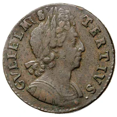 ½ Penny - William III 3rd issue front