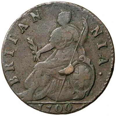 ½ Penny - William III 3rd issue back