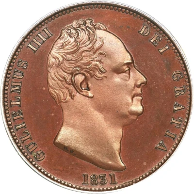 ½ Penny - William IV front