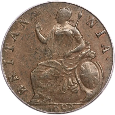 ½ Penny - William and Mary back