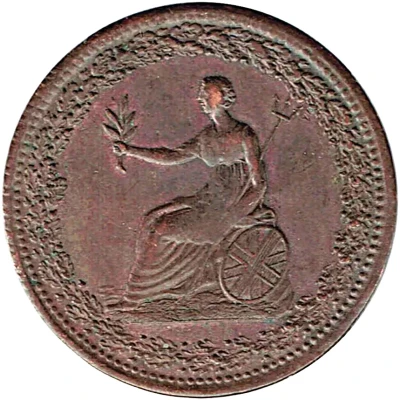 ½ Penny - imitation Britannia and Eagle front