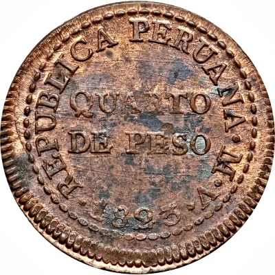 ¼ Peso Provisional Coinage back