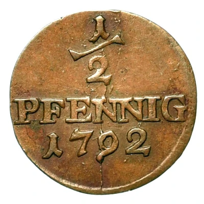 ½ Pfennig - Frederick Charles back