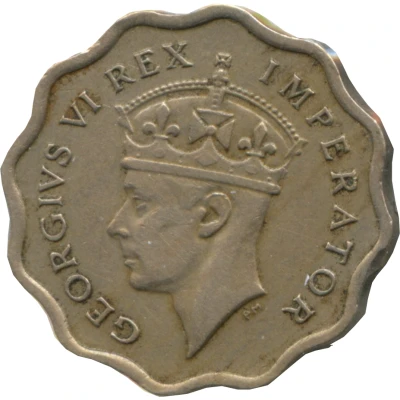 ½ Piastre - George VI front